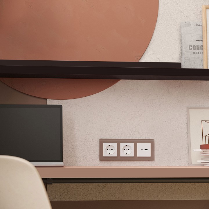 Рамка на 3 поста werkel favorit (латте, Стекло) w0031142