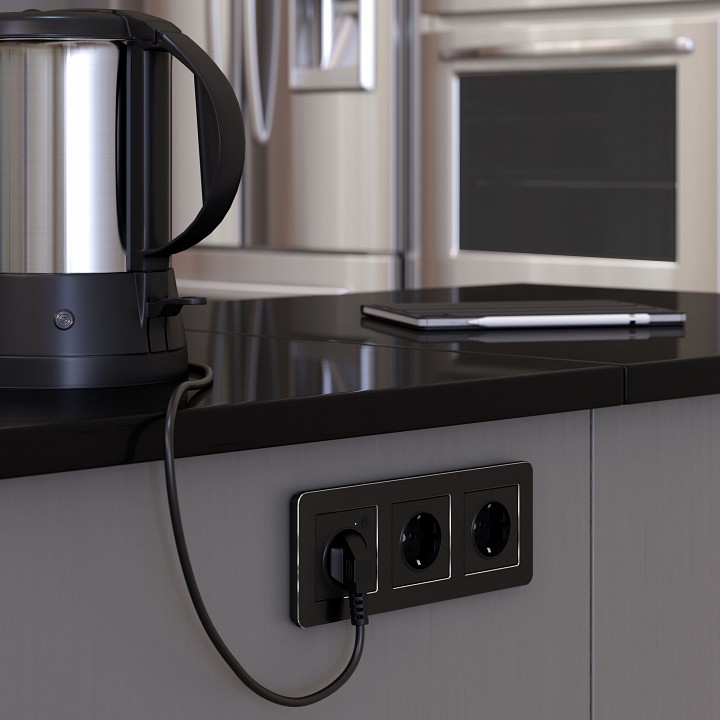 Рамка на 3 поста werkel platinum (черный алюминий) w0032608