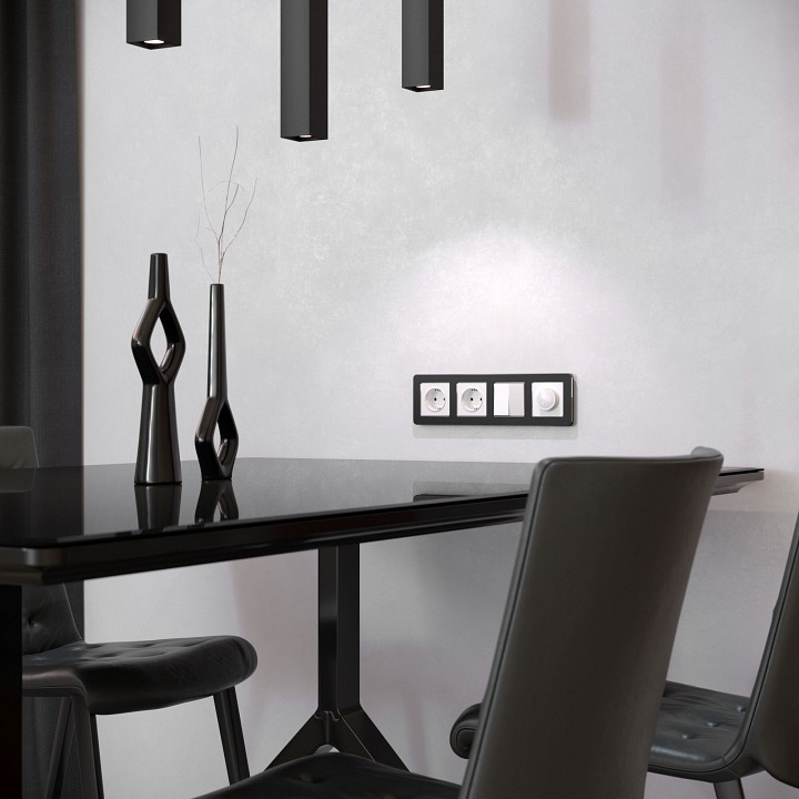 Рамка на 4 поста werkel platinum (черный алюминий) w0042608