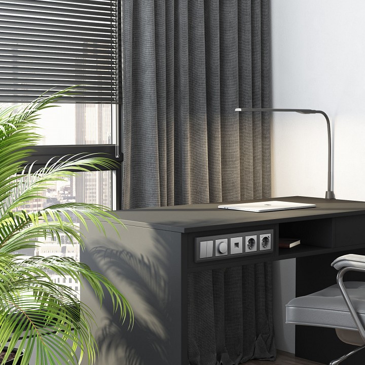 Выключатель перекрестный двухклавишный без рамки werkel серебряный матовый w1123065