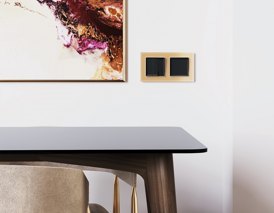 Рамка на 4 поста ambrella volt platos стекло органическое af330604