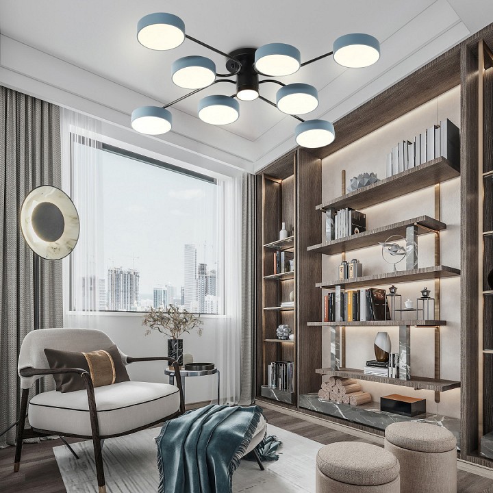 Потолочная люстра arte milano ferrara 253039/8+1 bk/gr