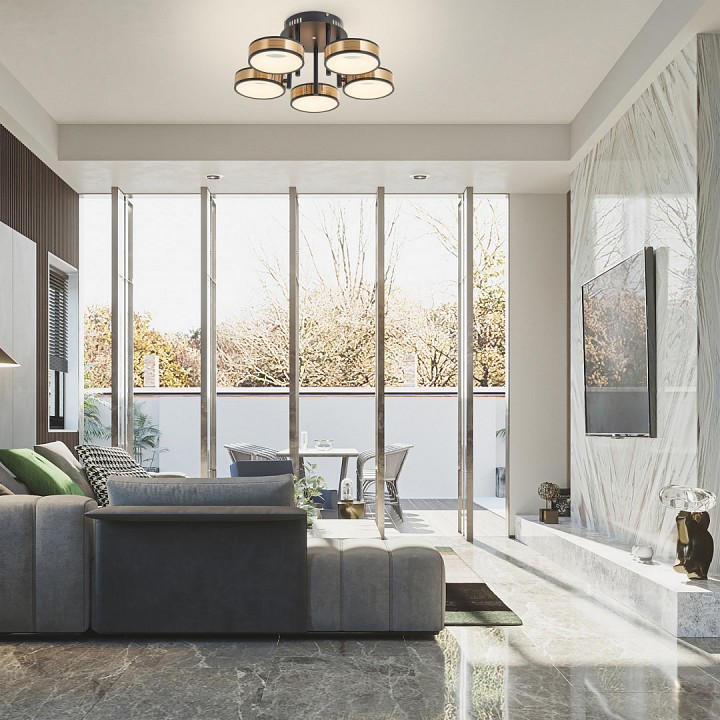 Потолочная люстра arte milano ferrara-71040 271040/5r bk/gd