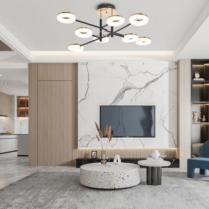 Потолочная люстра arte milano ferrara-72999 272999/8 bk/gd