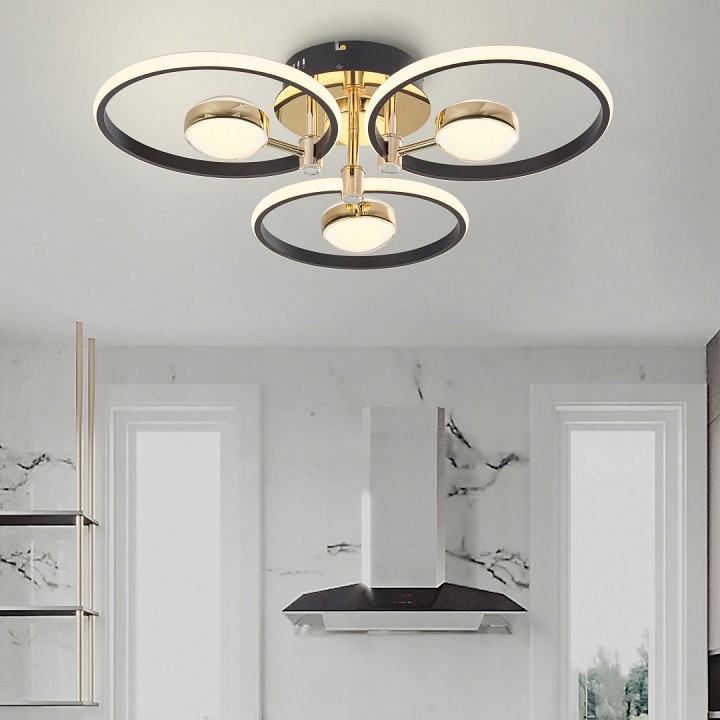 Потолочная люстра arte milano ferrara-76140 276140/3+3 bk/gd