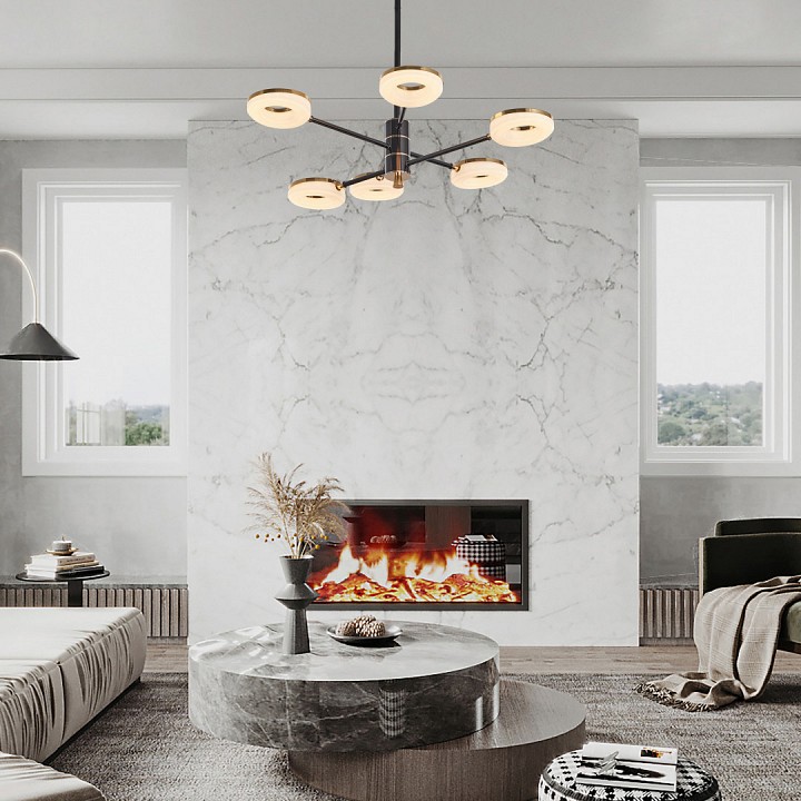 Люстра на штанге arte milano ferrara-72999 276699/6 bk/gd