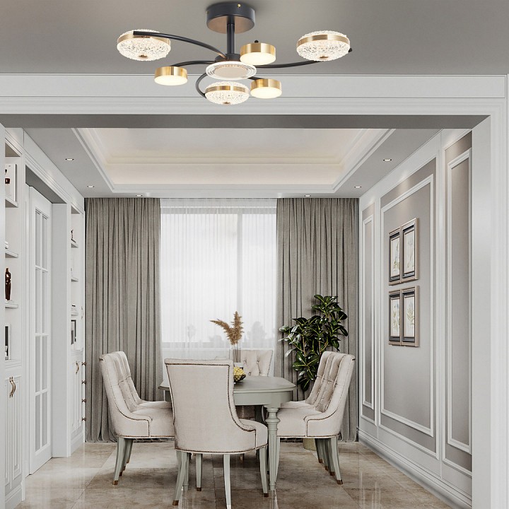 Люстра на штанге arte milano ferrara-72069 279169/3+3 bk/gd