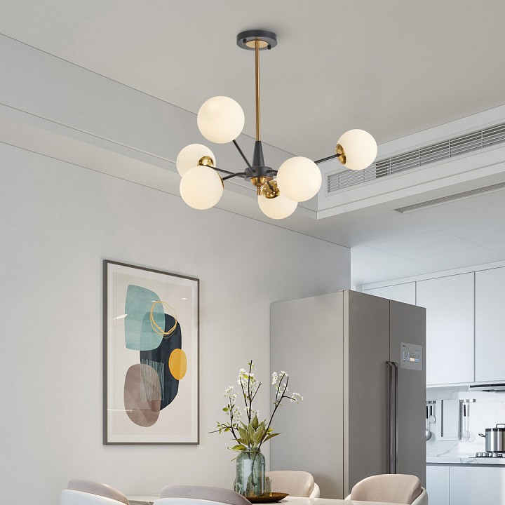 Люстра на штанге arte milano neapolis-79808 279808/6 bk/gd
