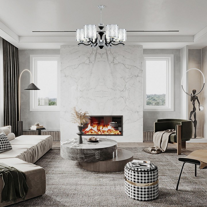 Подвесная люстра arte milano florentia-6787 306787/6 bk/ni