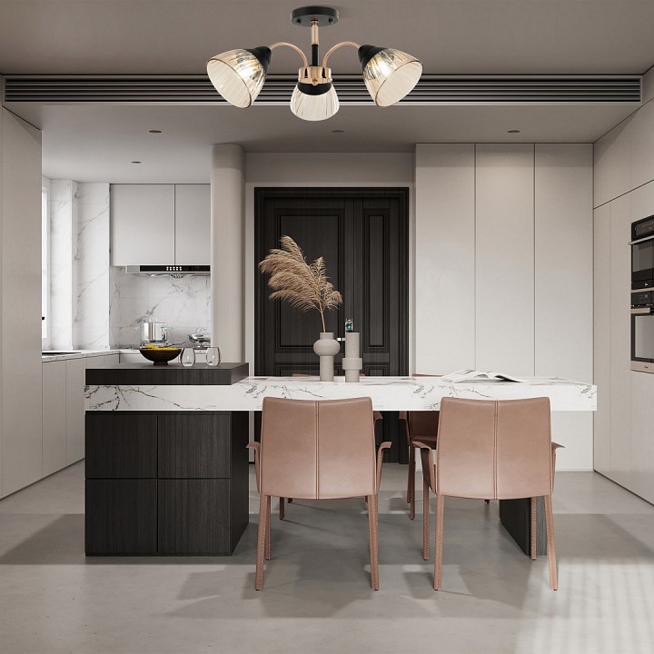 Люстра на штанге arte milano napoli-320119 320119/3 fg+bk