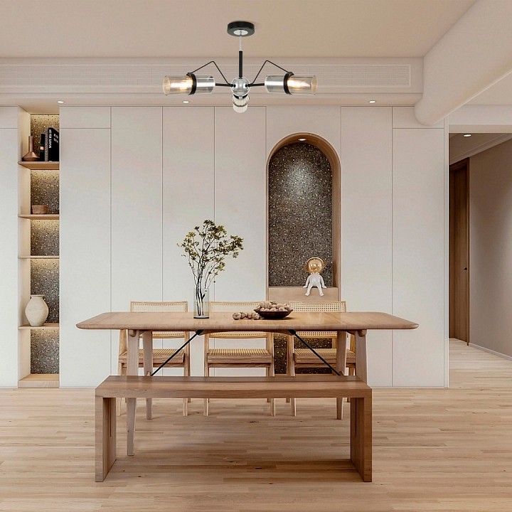 Люстра на штанге arte milano napoli-320207 320207/3 bk.cr