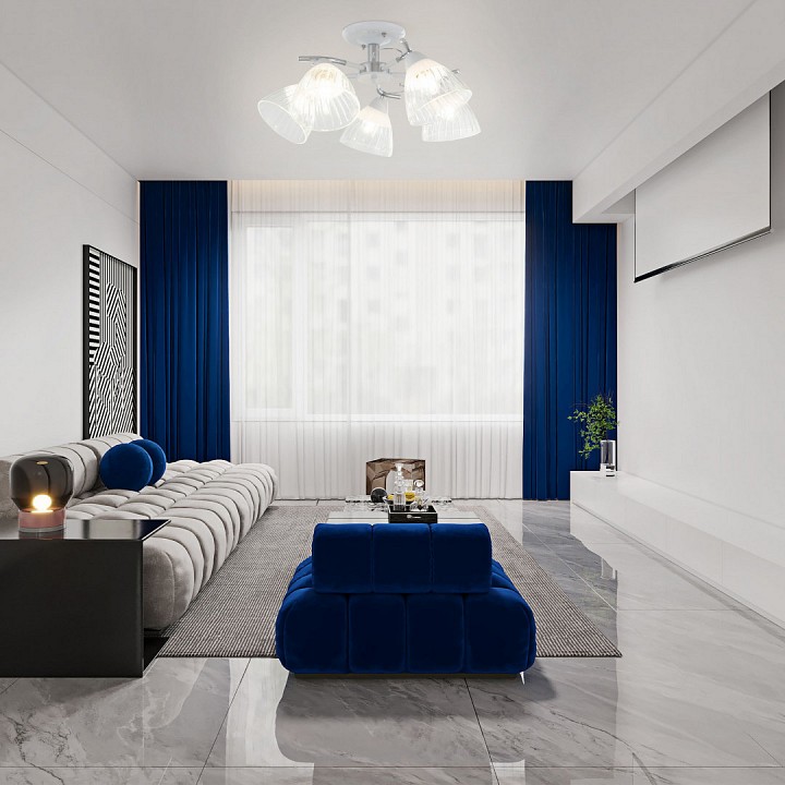 Люстра на штанге arte milano napoli-320306 320306/5 wt+cr