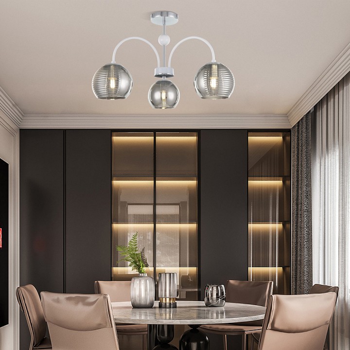 Люстра на штанге arte milano napoli-320719 320719/3 cr+wh