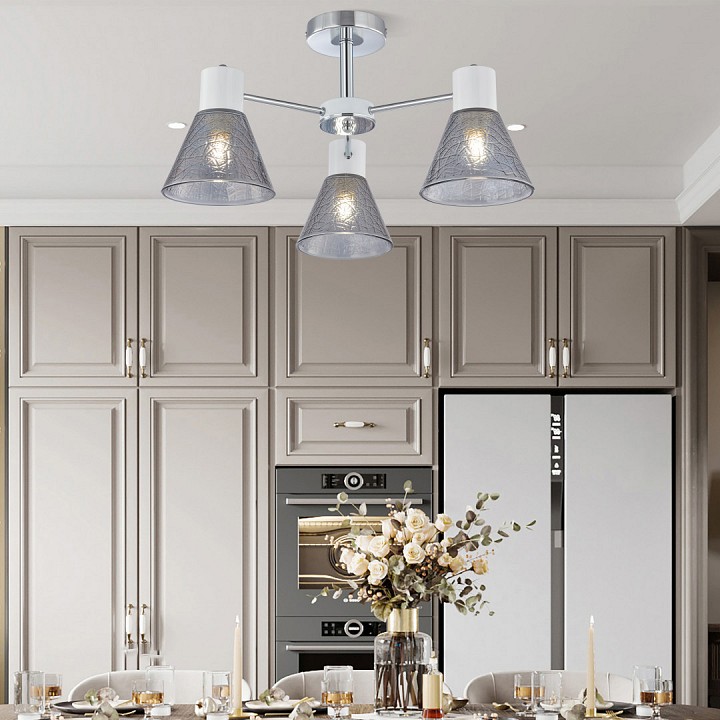 Люстра на штанге arte milano napoli-322408 322408/3 cr+wh