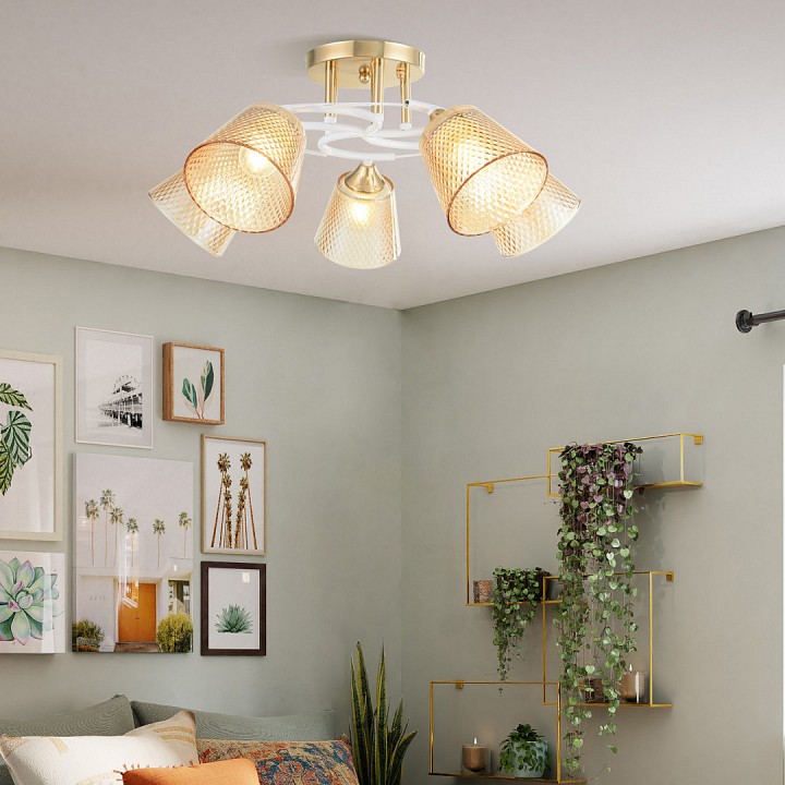 Потолочная люстра arte milano amalfi-323006 323006/5 fg+wt