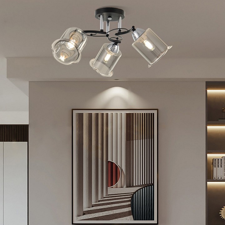 Потолочная люстра arte milano amalfi-323219 323219/3 cr+bk