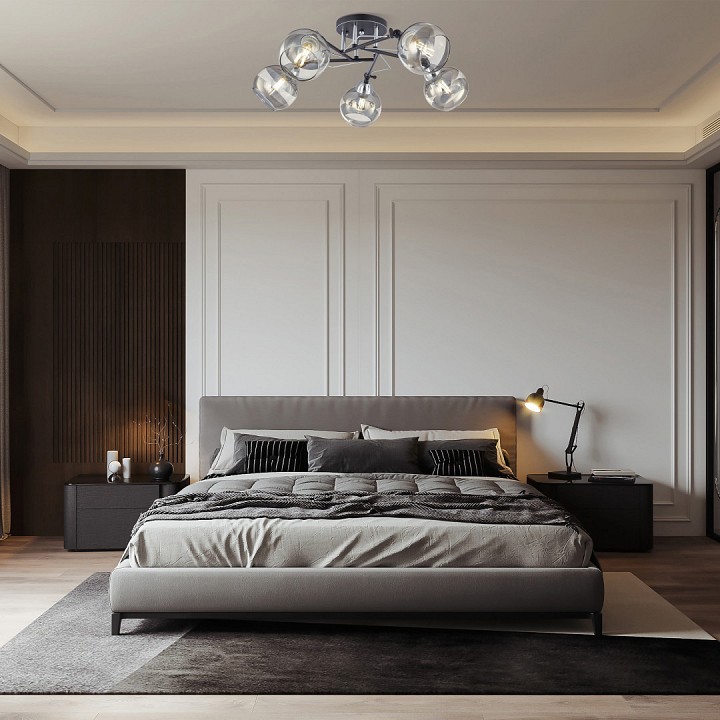 Потолочная люстра arte milano amalfi-323685 323685/5b bk+cr