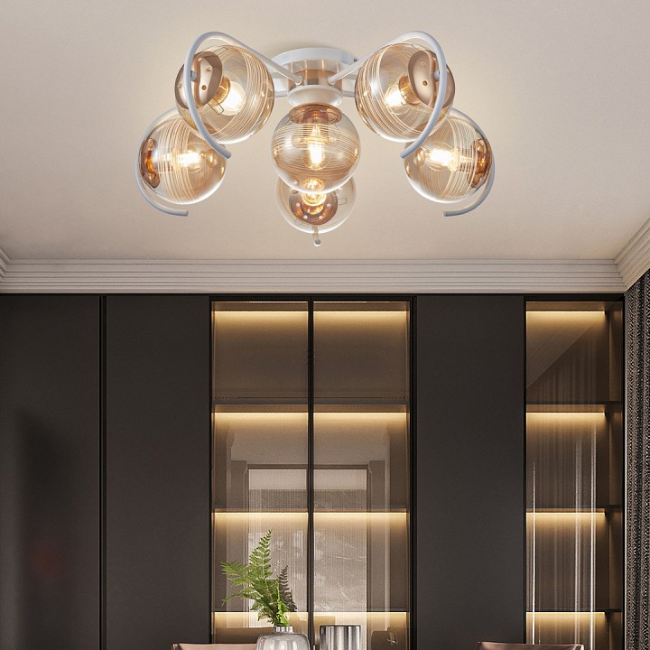 Потолочная люстра arte milano amalfi-326208 326208/5+1 wh+fg
