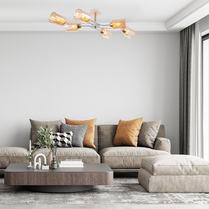 Люстра на штанге escada vertigo 1131/6p white/gold