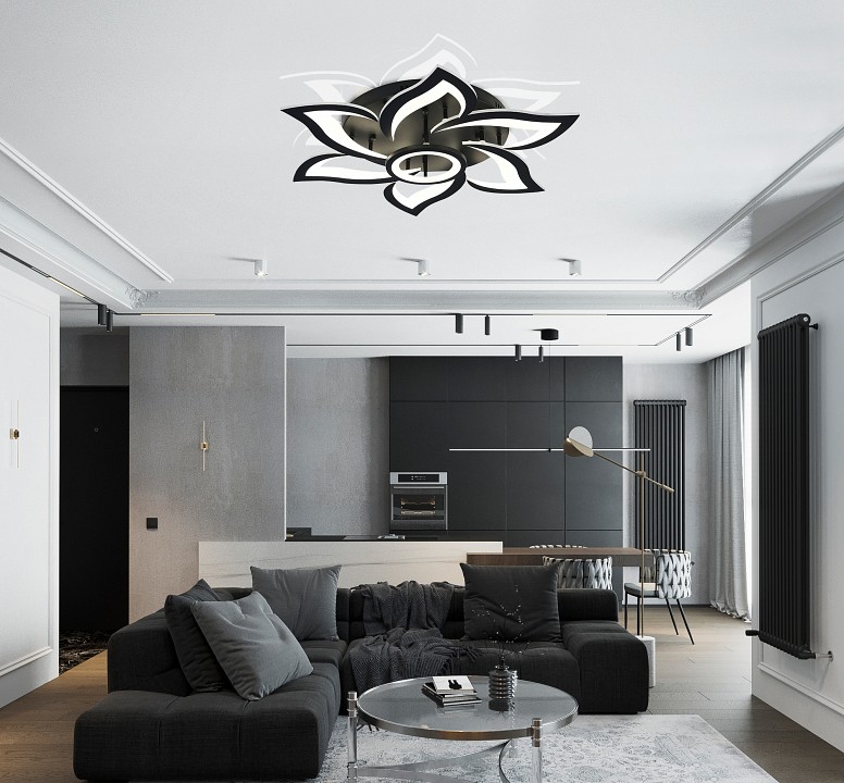 Потолочная люстра natali kovaltseva olimp high-tech led lamps 82020 black