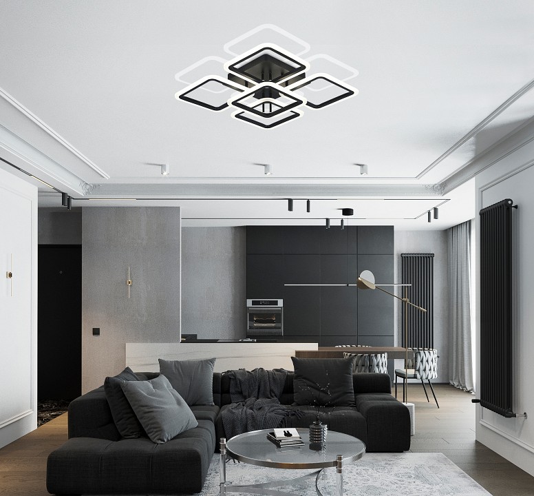 Потолочная люстра natali kovaltseva spektr high-tech led lamps 82022 black