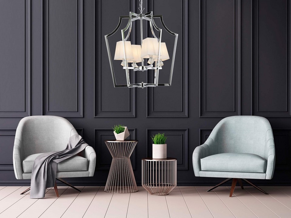 Подвесная люстра lumina deco montero ldp 1249-4 chr+wt