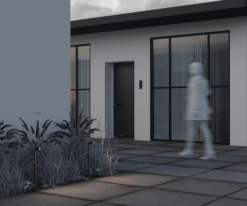 Наземный высокий светильник maytoni sleek o477fl-l2gf3k