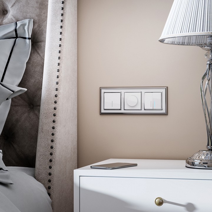 Рамка на 3 поста werkel palacio (хром/белый) w0031331