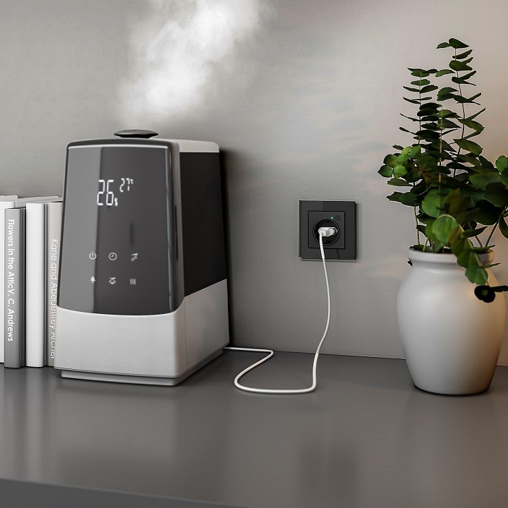 Розетка с заземлением и со шторками, Без рамки с wi-fi werkel черный матовый w1171608