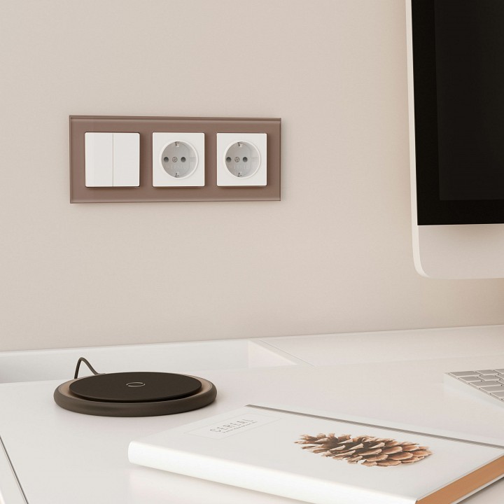 Рамка на 3 поста werkel favorit (латте, Стекло) w0031142