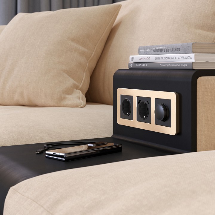 Рамка на 3 поста werkel platinum (шампань) w0032611