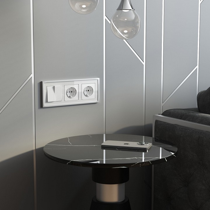 Розетка с заземлением и со шторками, Без рамки werkel белый акрил w1171141