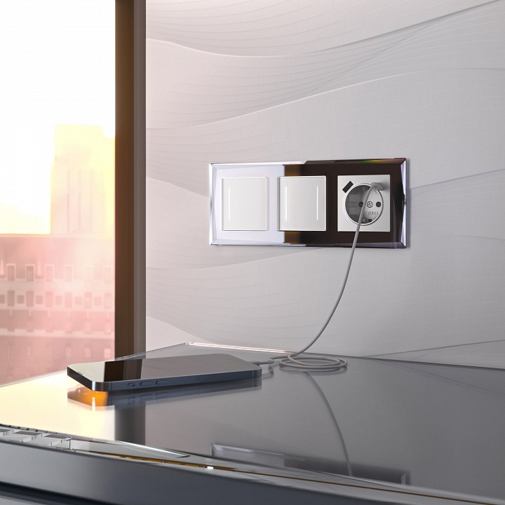 Выключатель сенсорый одноклавишный с подсветкой и функцией wi-fi, Без рамки werkel белый w4513001