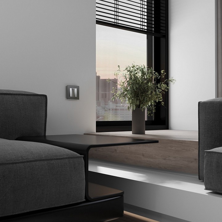 Выключатель трехклавишный без рамки werkel серебряный матовый w1130065