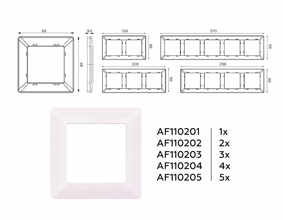 Рамка на 1 пост ambrella volt line af110201