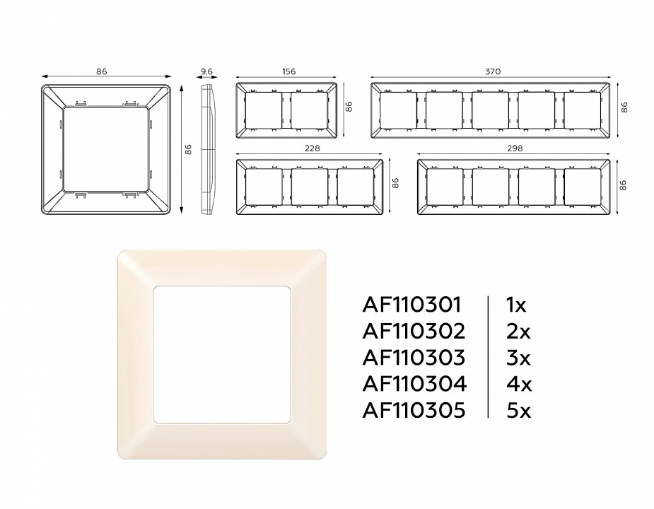Рамка на 1 пост ambrella volt line af110301