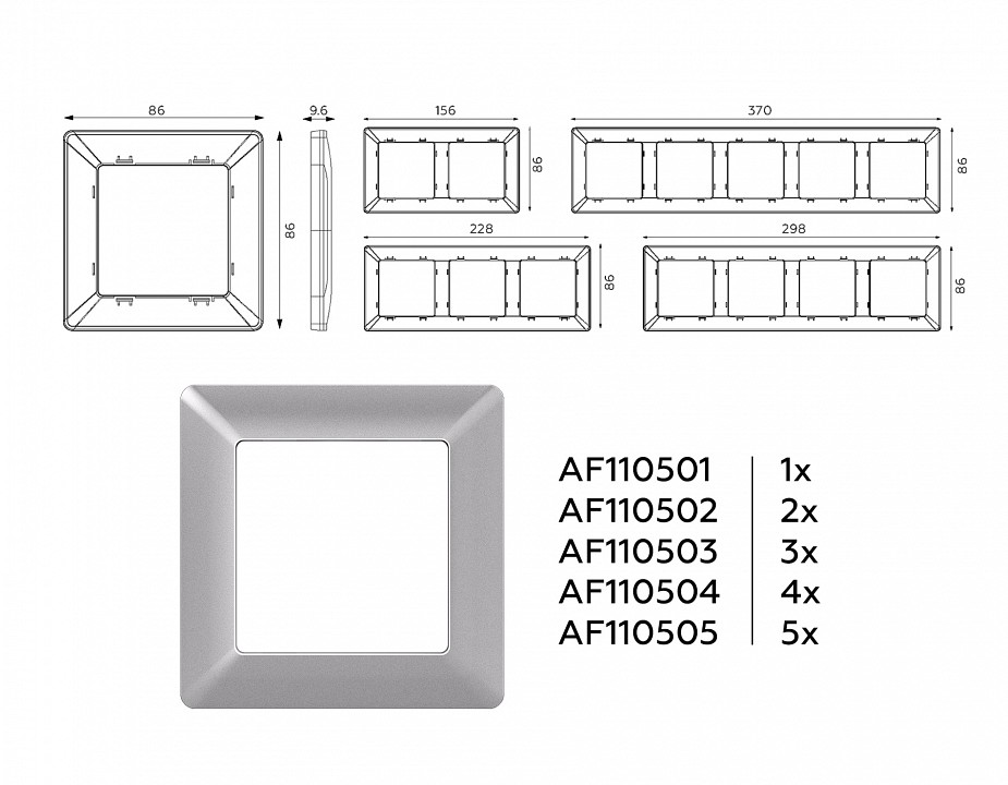 Рамка на 2 поста ambrella volt line af110502