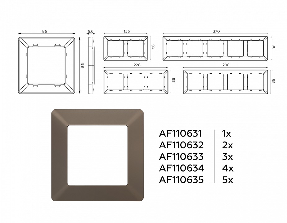 Рамка на 1 пост ambrella volt line af110631