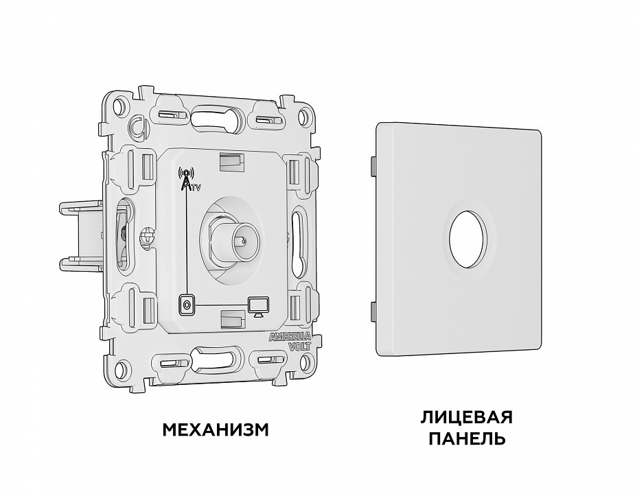 Тв-розетка оконечная без рамки ambrella volt quant ma213010