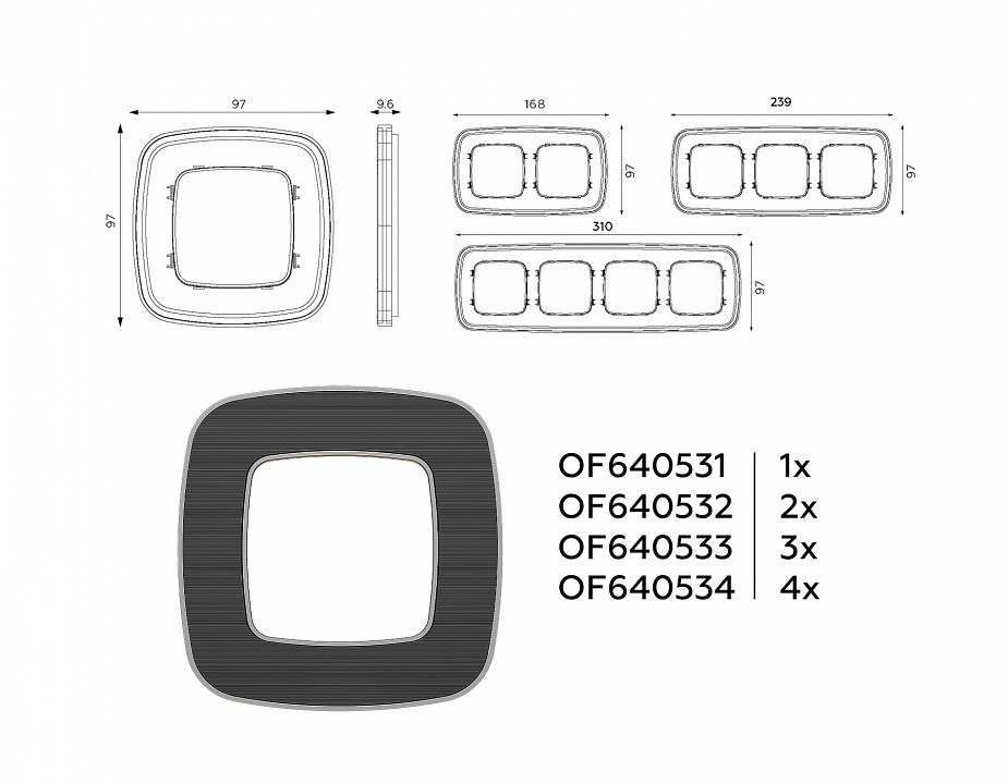 Рамка на 2 поста ambrella volt coint of640532