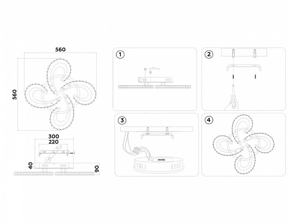 Потолочная люстра ambrella light fa fa1702