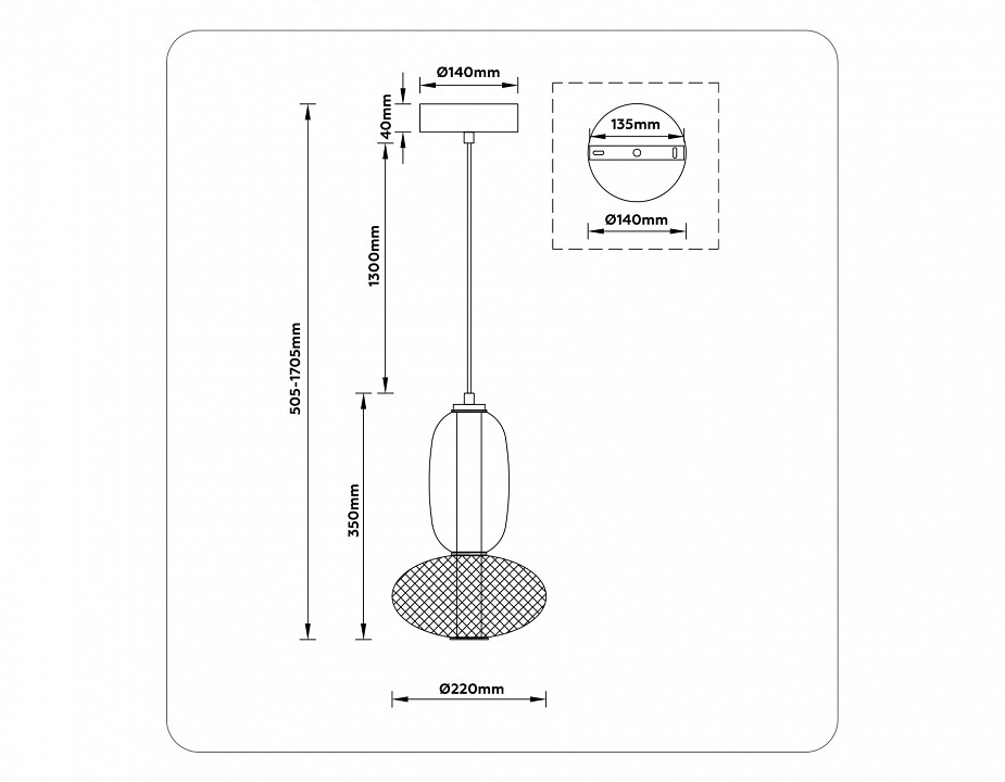 Подвесной светильник ambrella light lh lh11007