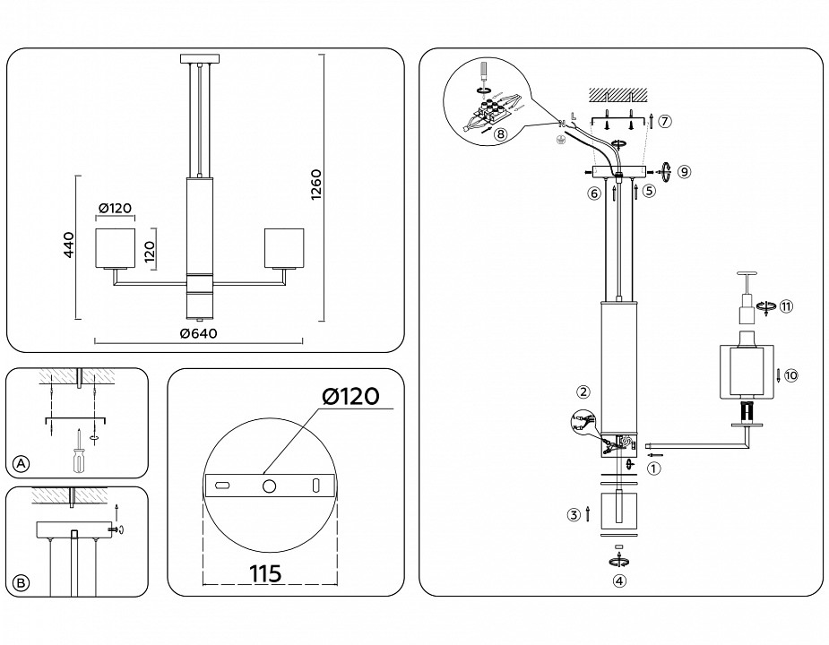 Подвесная люстра ambrella light lh lh56011
