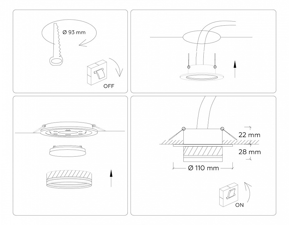Встраиваемый светильник ambrella light tn tn5218