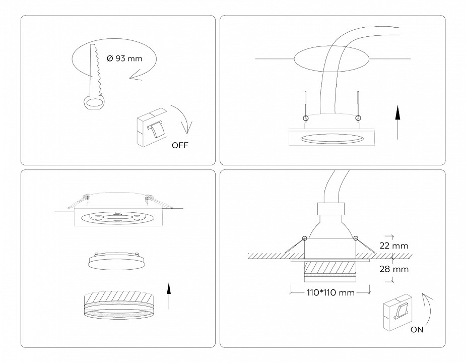 Встраиваемый светильник ambrella light tn tn5221