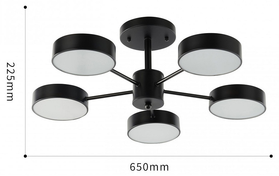 Люстра на штанге arte milano ferrara 250906/5b bk