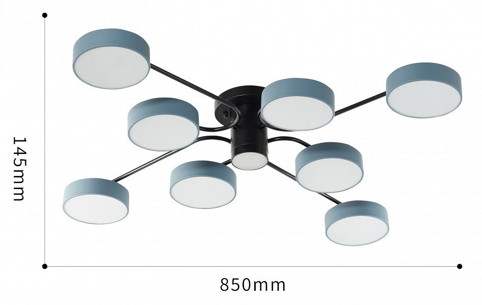 Потолочная люстра arte milano ferrara 253039/8+1 bk/gr