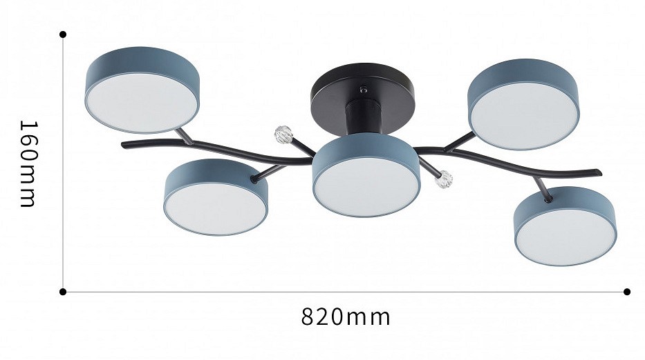 Потолочная люстра arte milano ferrara 256606/5 bk/gr