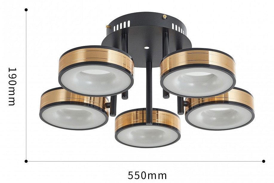 Потолочная люстра arte milano ferrara-71040 271040/5r bk/gd