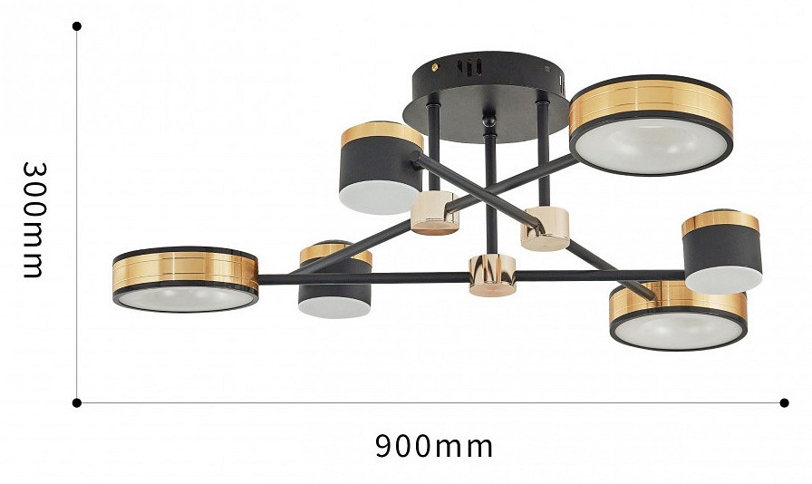 Потолочная люстра arte milano ferrara-71040 271040/6 bk/gd